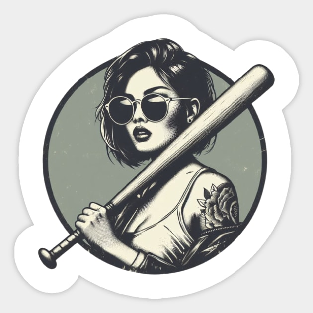 baseball badass girl Sticker by Anthony88